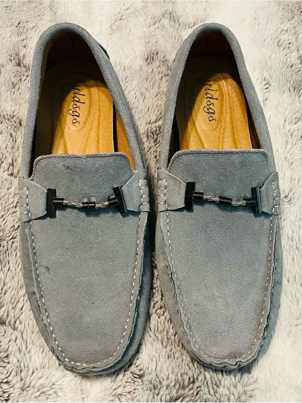 Aldo Light Gray Suede Men's Bit Loafers